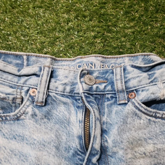 American and Eagle Denim Blue Mom Short size 0 distressed 4858 - Picture 5 of 11